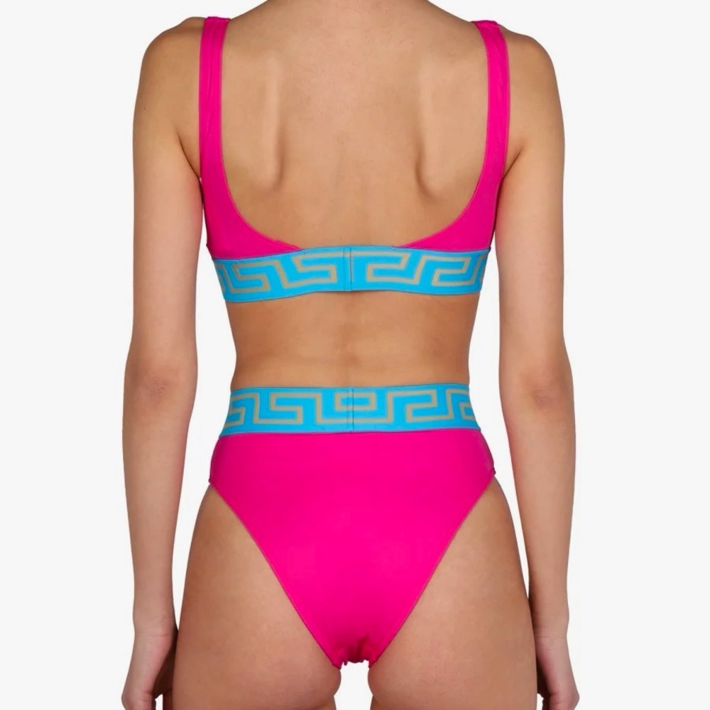 π Versace NWT SET bikini top & bottom or crop top/briefs! Pink & blue both XL 5 - Picture 2 of 9